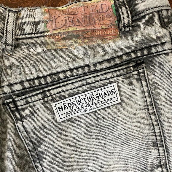 Vintage Dusted Denim Trucker Acid Wash Jeans - Picture 9 of 12